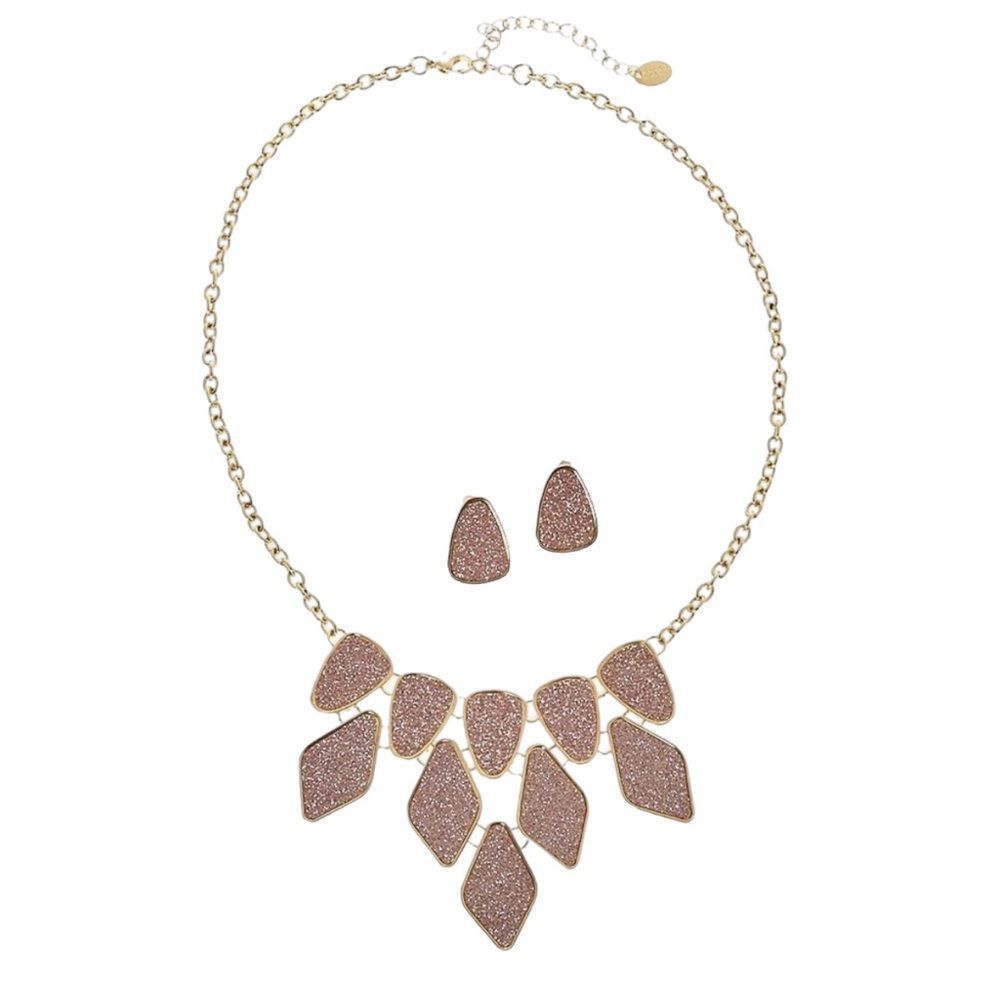 NEW Rose Gold Statement Necklace and
Earring Set